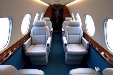 Intérieur de jet privé haut de gamme